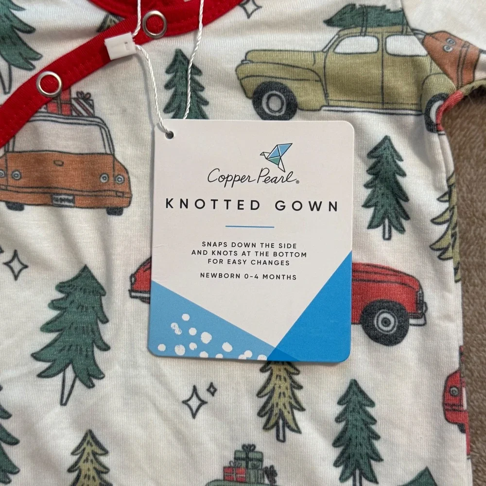 Copper Pearl Knotted Gown Griswold Christmas Car Tree Newborn 0-4 Months NWT
